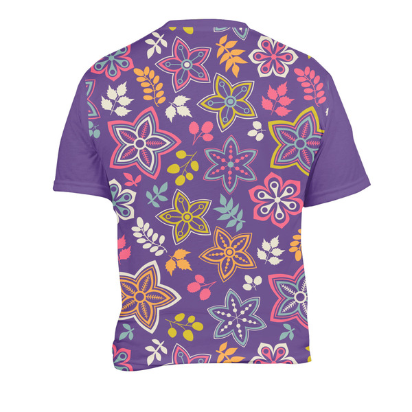 Simple Floral Men's Crew Neck T Shirt Medium - Back