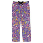 Simple Floral Mens Pajama Pants - XS
