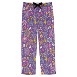 Simple Floral Mens Pajama Pants - XS