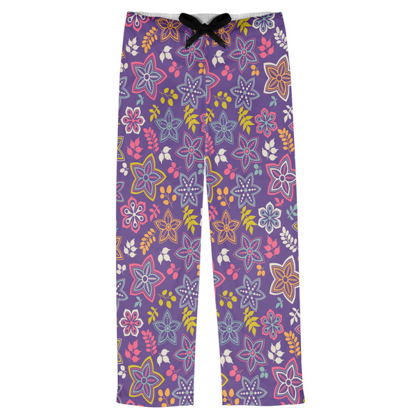 Custom Simple Floral Mens Pajama Pants - M
