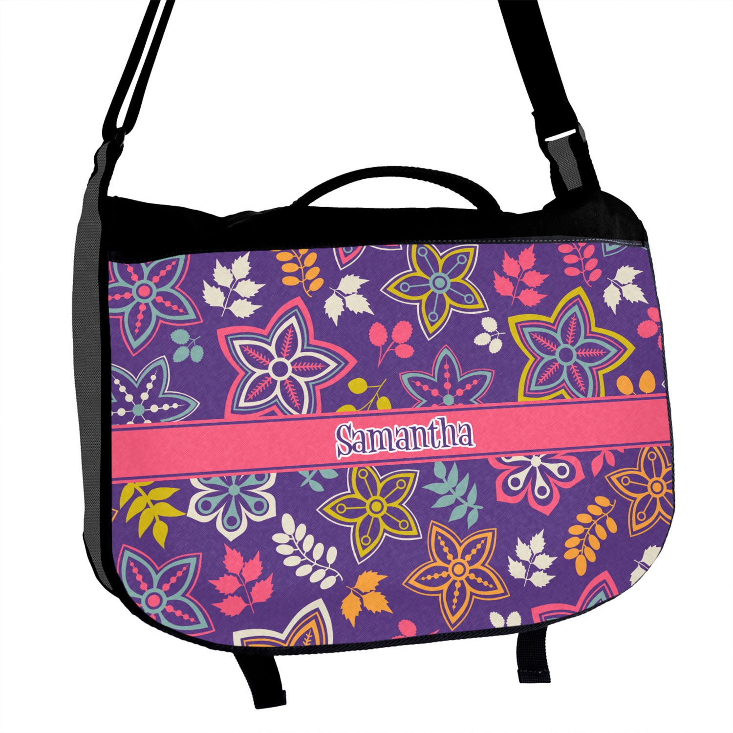 Simple Floral Messenger Bag (Personalized) YouCustomizeIt