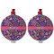 Simple Floral Metal Ball Ornament - Front and Back