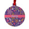 Simple Floral Metal Ball Ornament - Front