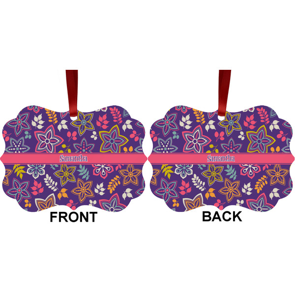 Simple Floral Metal Benilux Ornament - Front and Back (APPROVAL)