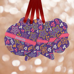 Simple Floral Metal Ornaments - Double Sided w/ Name or Text