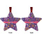 Simple Floral Metal Star Ornament - Front and Back