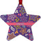 Simple Floral Metal Star Ornament - Front