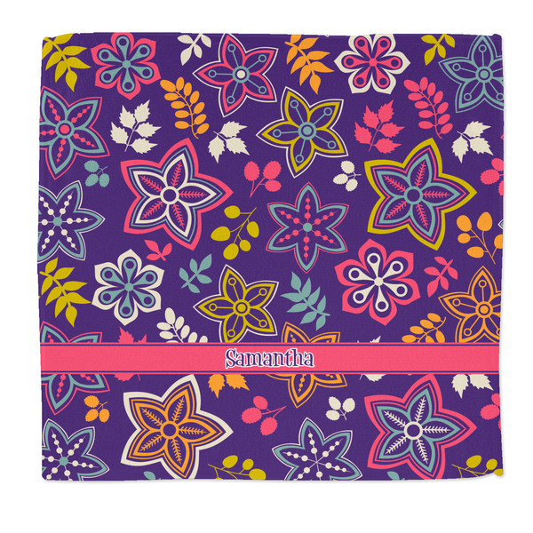 Custom Simple Floral Microfiber Dish Rag (Personalized)