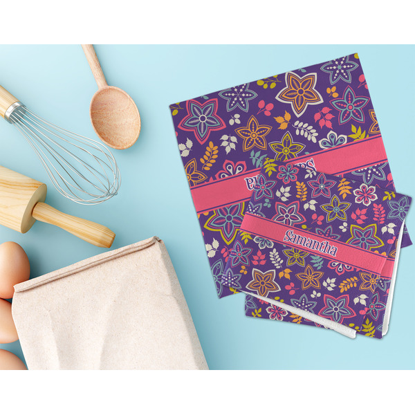 Simple Floral Microfiber Dish Rag - LIFESTYLE