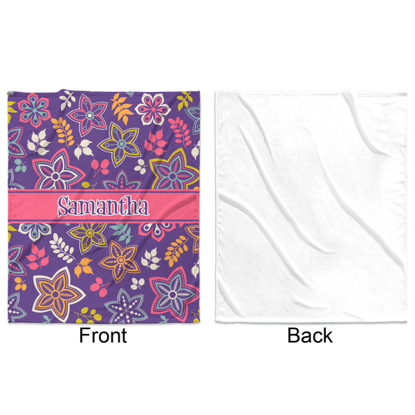 Simple Floral Minky Blanket - 50"x60" - Single Sided - Front & Back