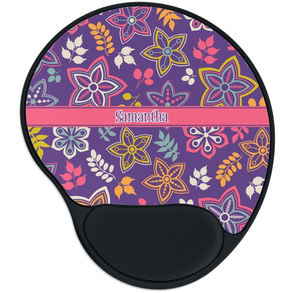 Custom Simple Floral Mouse Pad with Wrist Support