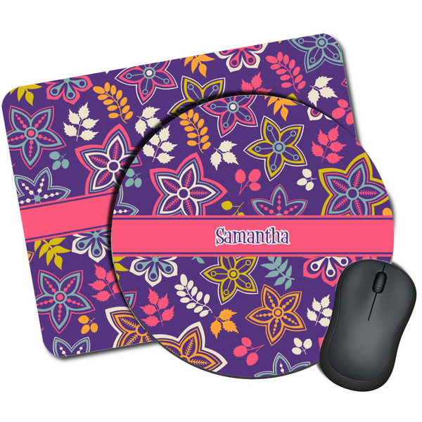 Custom Simple Floral Mouse Pad (Personalized)