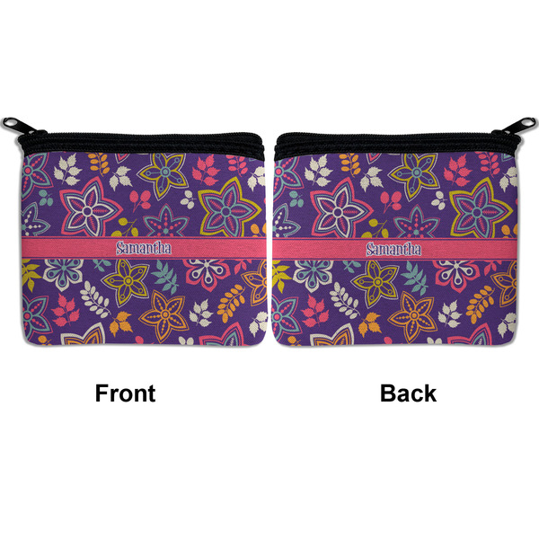 Simple Floral Neoprene Coin Purse - Front & Back (APPROVAL)