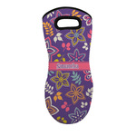 Simple Floral Neoprene Oven Mitt w/ Name or Text