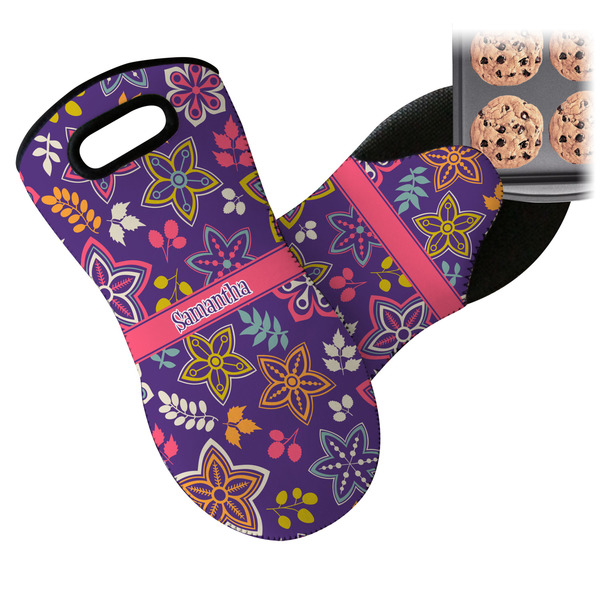 Simple Floral Neoprene Oven Mitt