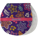 Simple Floral Burp Pad - Velour w/ Name or Text