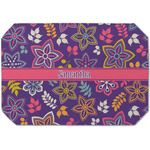 Simple Floral Dining Table Mat - Octagon (Single-Sided) w/ Name or Text