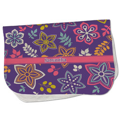 Simple Floral Burp Cloth - Fleece w/ Name or Text