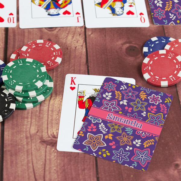 Simple Floral On Table with Poker Chips