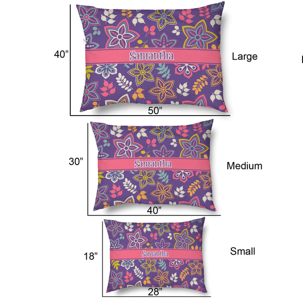 Simple Floral Outdoor Dog Beds - SIZE CHART