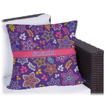 Simple Floral Outdoor Pillow - 16" (Personalized)