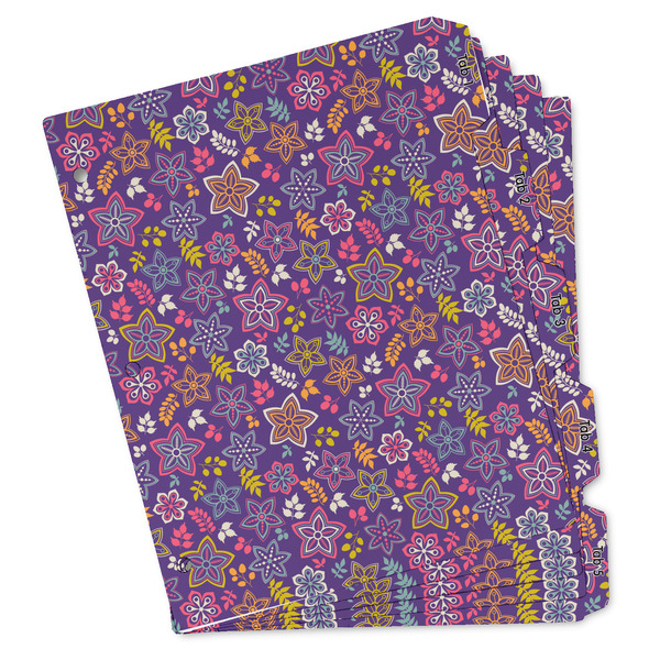 Custom Simple Floral Binder Tab Divider - Set of 5 (Personalized)