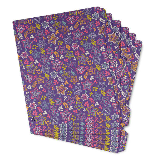 Custom Simple Floral Binder Tab Divider - Set of 6 (Personalized)