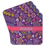 Simple Floral Paper Coasters w/ Name or Text