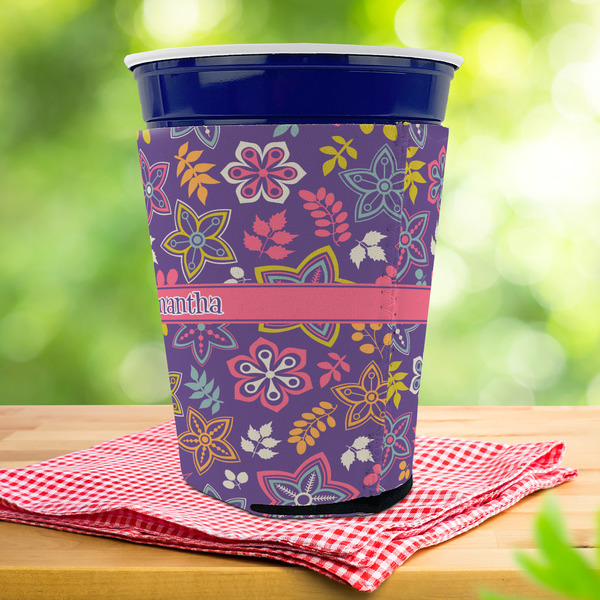 Simple Floral Party Cup Sleeves - with bottom - Lifestyle
