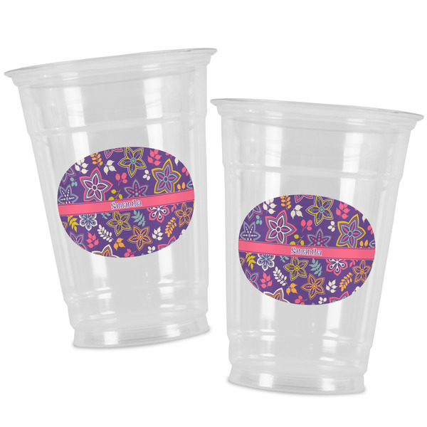 Simple Floral Party Cups - 16oz - Alt View