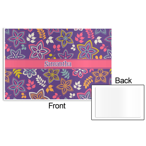 Simple Floral Disposable Paper Placemat - Front & Back