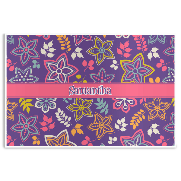 Custom Simple Floral Disposable Paper Placemats (Personalized)