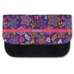 Simple Floral Canvas Pencil Case w/ Name or Text
