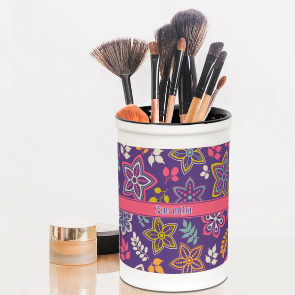 Simple Floral Pencil Holder - LIFESTYLE makeup