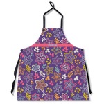 Simple Floral Apron Without Pockets w/ Name or Text