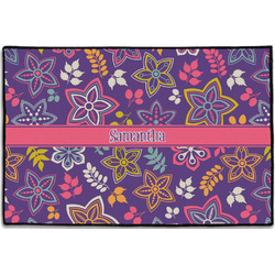 Simple Floral Door Mat - 36"x24" (Personalized)