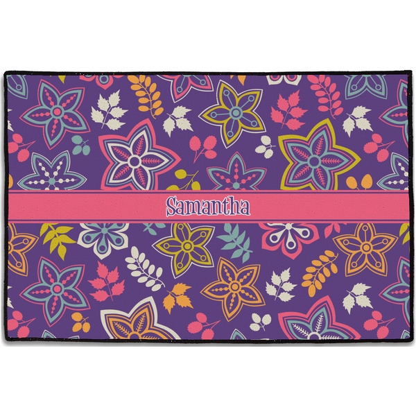 Simple Floral Personalized Door Mat - 36x24 (APPROVAL)