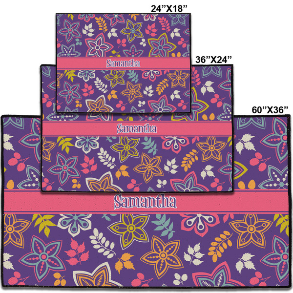 Simple Floral Personalized Door Mat - Group Parent IMF
