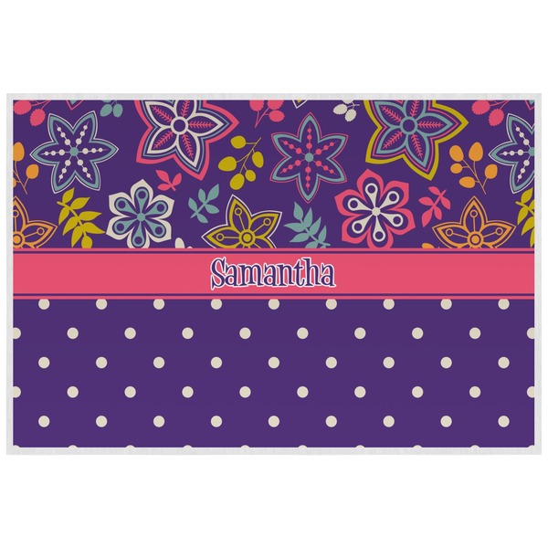 Simple Floral Personalized Placemat (Back)