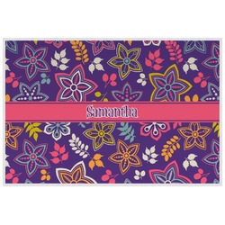 Simple Floral Laminated Placemat w/ Name or Text