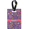 Simple Floral Plastic Luggage Tag - Rectangular w/ Name or Text