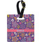 Simple Floral Plastic Luggage Tag - Square w/ Name or Text