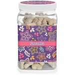 Simple Floral Dog Treat Jar (Personalized)