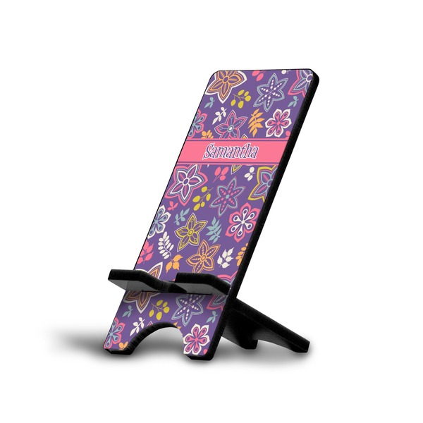 Custom Simple Floral Cell Phone Stand (Small) (Personalized)