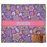 Simple Floral Outdoor Picnic Blanket (Personalized)