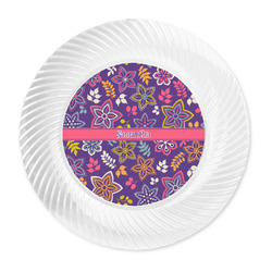 Simple Floral Plastic Party Dinner Plates - 10" (Personalized)