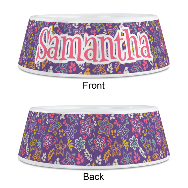 Simple Floral Plastic Pet Bowls - Medium - APPROVAL