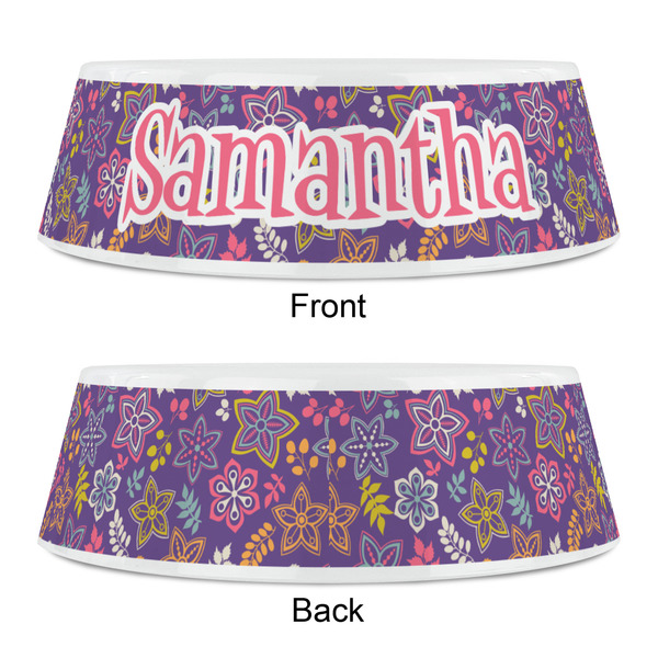 Simple Floral Plastic Pet Bowls - Small - APPROVAL