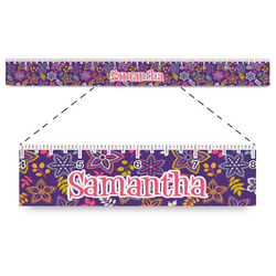 Simple Floral Plastic Ruler - 12" (Personalized)