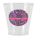 Simple Floral Plastic Shot Glass (Personalized)